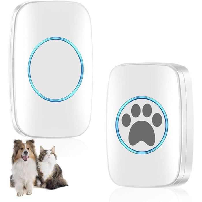 Cloches dentraînement sans fil pour animaux de compagnie : sonnette de porte étanche IP44 sonnette pour chat avec 60 sonneries e