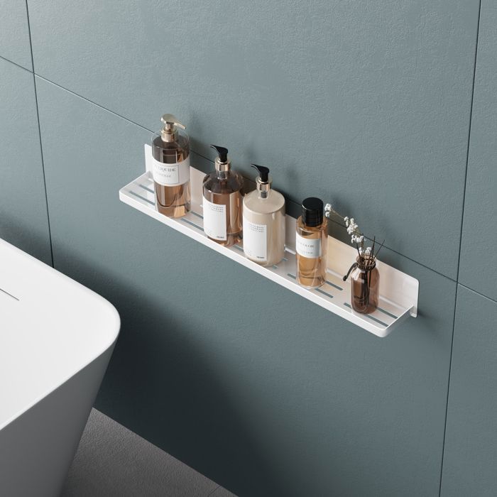 Mai & Mai Étagère Murale Auto-adhésive Multifonction Magnétique sans Perçage pour Salle de Bain Cuisine Blanc Reglo-01