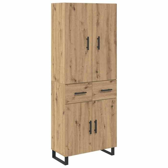 SALE 2026Buffet hautHaut Armoire - Placard vaisselier - WINWIN - 2 pcs Chêne artisanal Bois - Aggloméré et Verre 55.39 Kg 2643465