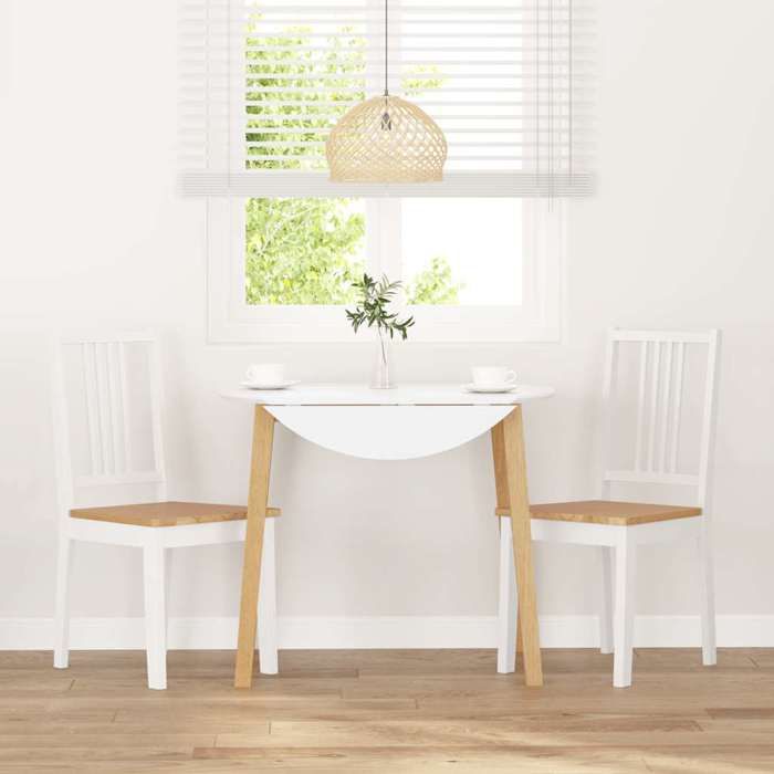 Blanc ZENCORE® Siège scandinave Pour salon/cuisine - 40x47 5x89cm - Lot de 2 Chaises à manger - blanc - Bois massif caoutchouc Top1