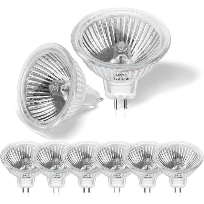 Pack De 8 Ampoule Halogene 50W 12V Mr16 Spot Halogene Gu5.3 Dimmable Blanc Chaud 2700K 2 Broches Ampoules Halogène Couvercle En Pack De 8 Ampoule Halogene 50W 12V Mr16 Spot Halogene Gu5.3 Dimmable Blanc Chaud 2700K 2 Broches Ampoules Halogène Couvercle En