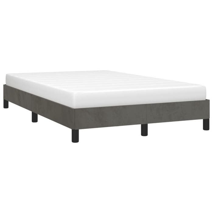 Lit 120x190 cm Lit simple VIDAXL Cadre de lit MODERNE sans matelas gris foncé velours L9594