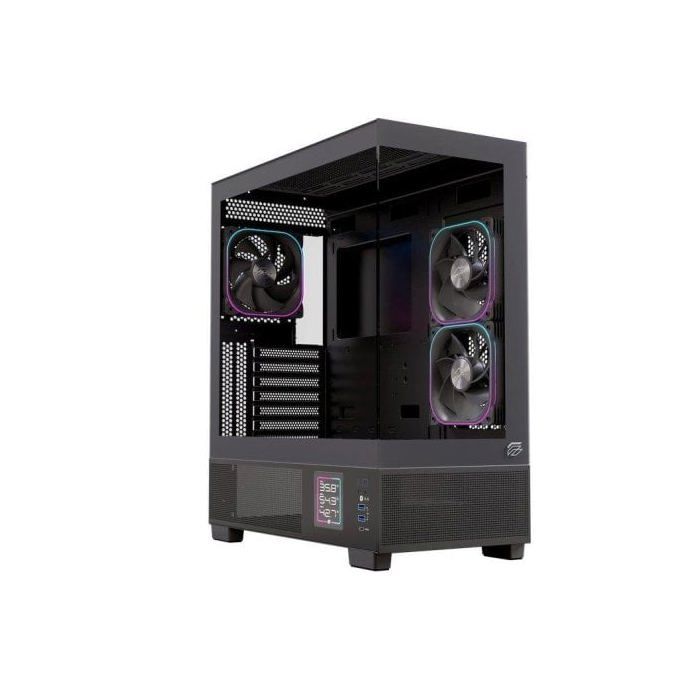 Boîtier Einarex S501d RGB Digital Verre Panoramique 3x120mm ATX Gaming - vue 2