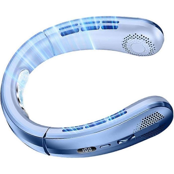 Ventilateur de cou portable - MAS - Sans pales - USB rechargeable - Silencieux anti-emmêlement - Ventilation 360°
