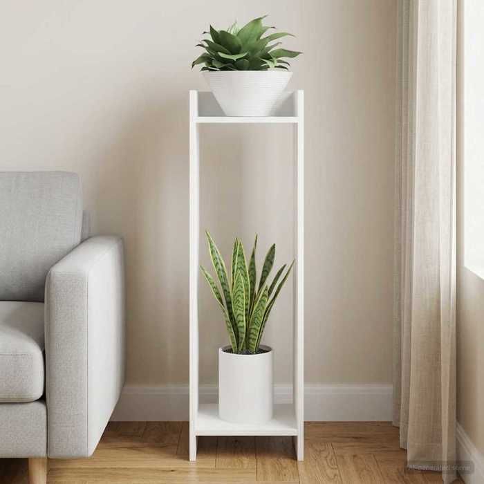 vidaXL Support de Plante Blanc 30 x 30 x 100 cm Bois d’ingénierie 899562