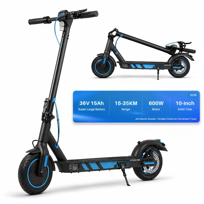 Trottinette Électrique Pliable 600W 36V 15Ah Pneus 10 Solides Vitesse 35km/h Autonomie 35km Frein Disque FREEBOY J04