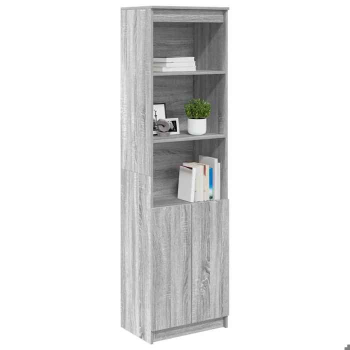Gris Commode Salon CHIC Buffet haut/armoire latérale sonoma gris 50x35x180 cm bois dingénierie N11584