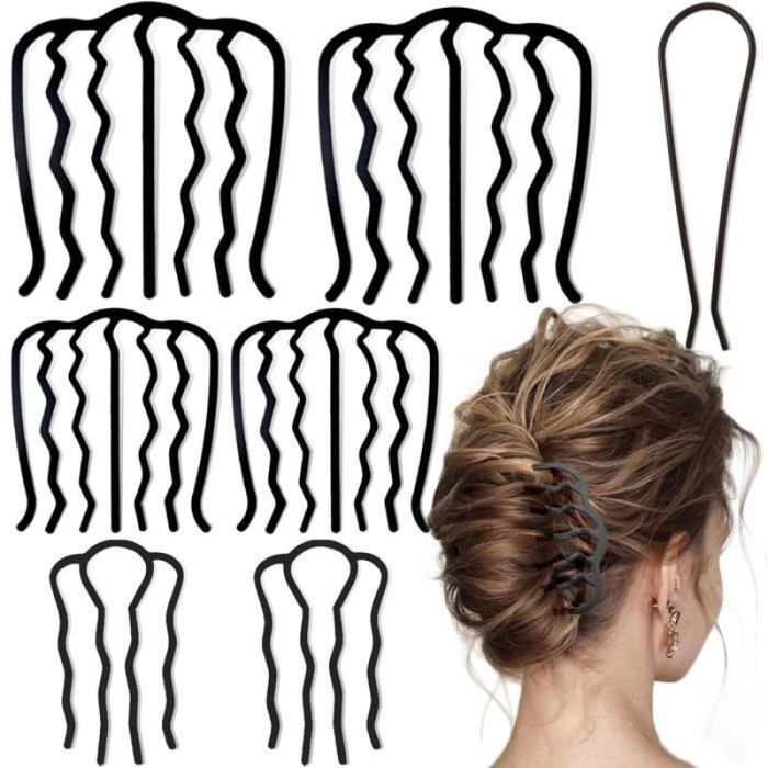 7 pièces de crochets métalliques pince à cheveux en forme de U dentée utilisés pour fixer les coiffures et les boucles PINCE