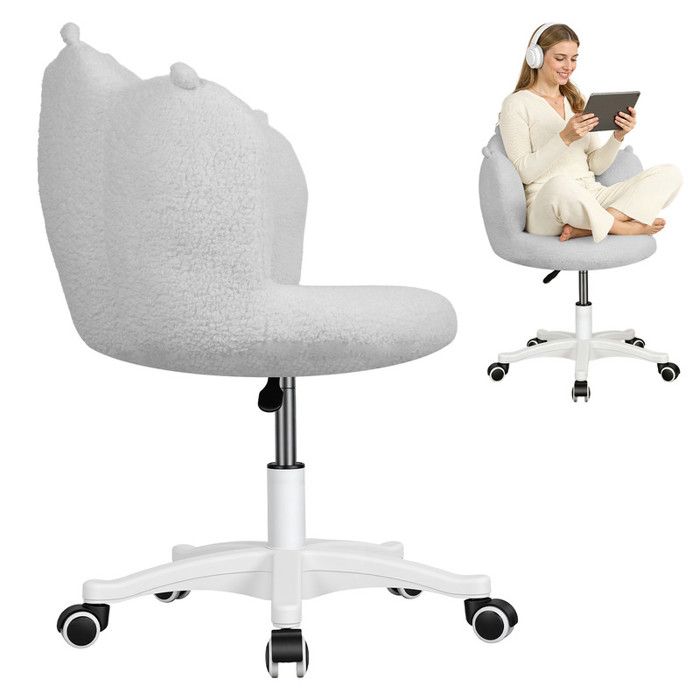 Tabouret de Coiffeuse GIPAZ Chaise Rembourrée de Maquillage Forme de patte de chat En flanelle 48x43x78cm Gris
