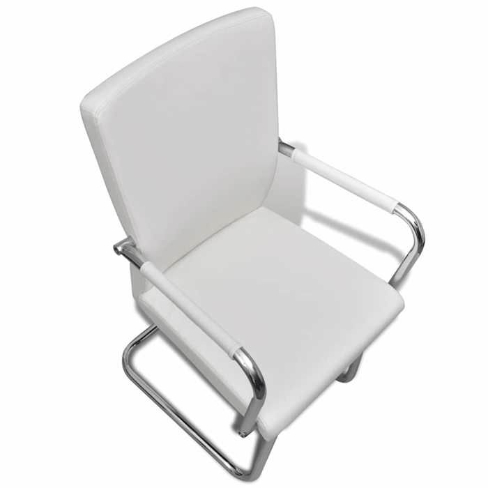 Magnifique Chaises à manger cantilever - 2 pcs - blanc similicuir - design polyvalent - pour maison - Blanc 19.2 kg 2026_216826