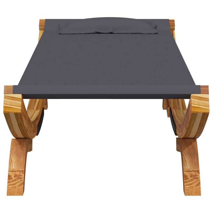 Elegant Lit de repos extérieur 100x188 5x44 cm Bois courbé Anthracite - Fauteuil long de soleil - 17.7 kg - 45079