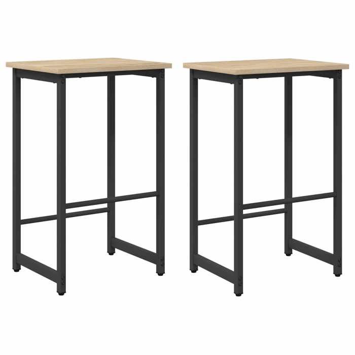 Joli Tabouret de bar (Lot de 2）- Pour îlot de cuisine - résistance aux taches - Chêne Sonoma 40x32x64 cm 73329