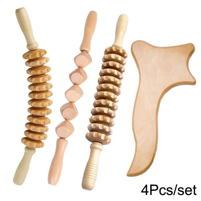 Rouleau De Massage En Bois Pour Cellulite Et Drainage Lymphatique - Corps Entier, Neuf