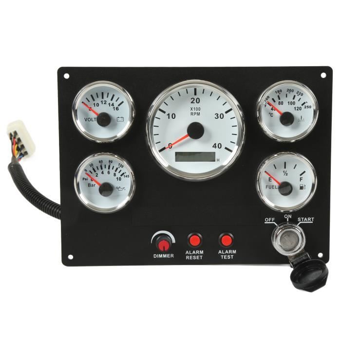 Tableau De Bord De Voiture Avec Rétroéclairage Blanc Compteur Kilometrique Compteur Vitesse Tachymetre Niveau Carburant Temperature Eau 31873958