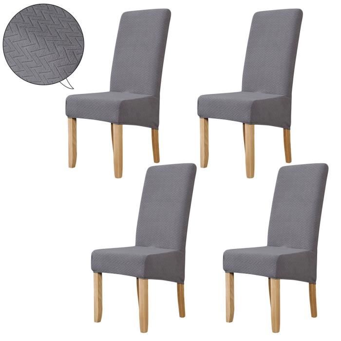 Housses De Chaises Imperméables - Lot De 4, Jacquard Extensible - Protection Salle à Manger