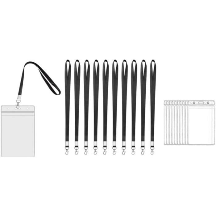 Lot De 3 Portes-Badges Transparents Étanches - Avec Lanières