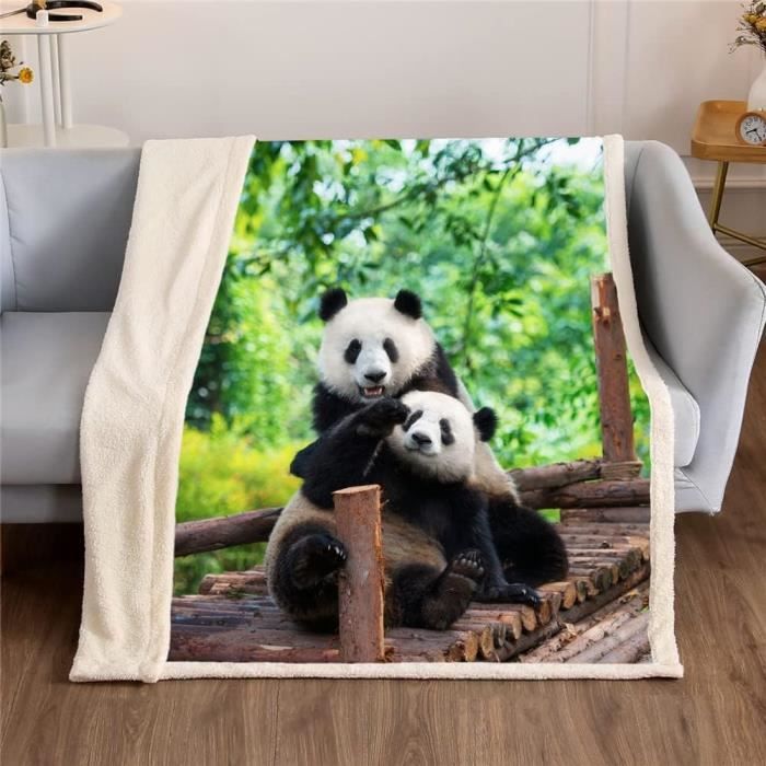 Couverture Polaire Plaid Panda Mignon pour canapé Couverture