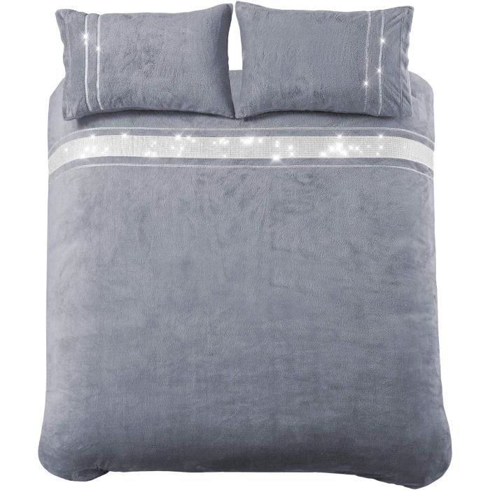 Panlom® Linge Parure de Lit King Size 1 Housse de Couette et 2 Taie d