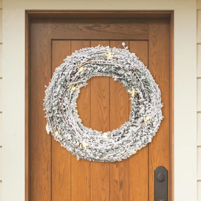 Couronne De Noël Lumineuse À Led Décoration De Noël À Suspendre Au Mur Ou À Une Porte Fonctionne