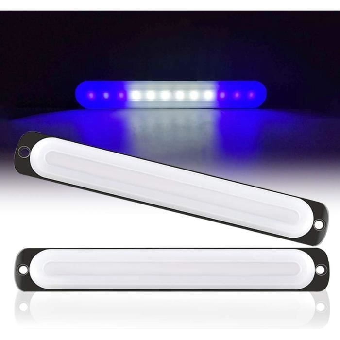 2 Feux Stroboscopiques LED 12V/24V - Blanc - 6 LED - IP67 - Pour Moto, Camion, Véhicule Urgence