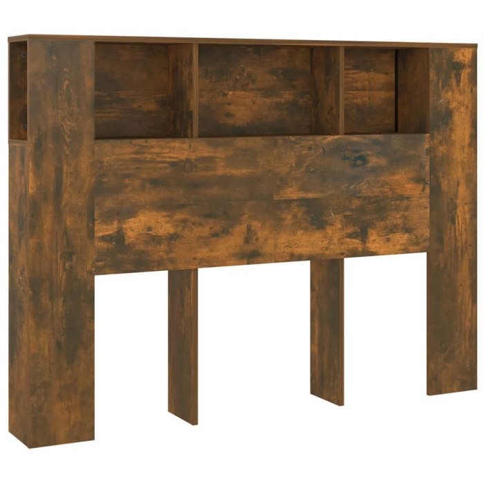 Tête De Lit Bois Avec étagères - 100x18,5x104,5 Cm - Chêne Sonoma, Rangement Livre Déco
