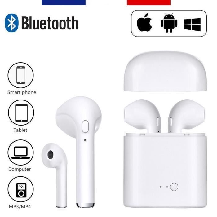 I7S JUMEAUX ÉCOUTEURS SANS FIL BLUETOOTH STÉRÉO POUR ANDROID & IPHONE X, 8,  7+, 7, 6S+, 6S, 6+, 6, SE, 5S, 5C, 5 - Achat / Vente kit bluetooth  téléphone I7S JUMEAUX ÉCOUTEURS SANS FIL - Cdiscount