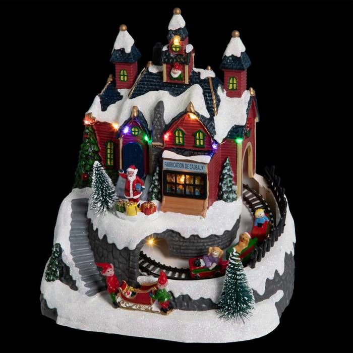 Village de No l Atelier et Train lumineux Cdiscount Maison