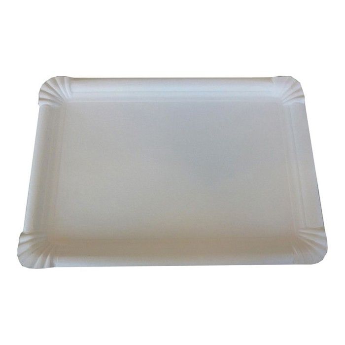 Lot De 3 Plats De Service En Carton Blanc - 34 X 45 Cm - Vaisselle Jetable Pour Événements - DART