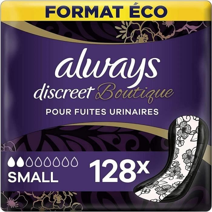 128 Serviettes Hygiéniques Incontinence Femme, Small 2 Gouttes