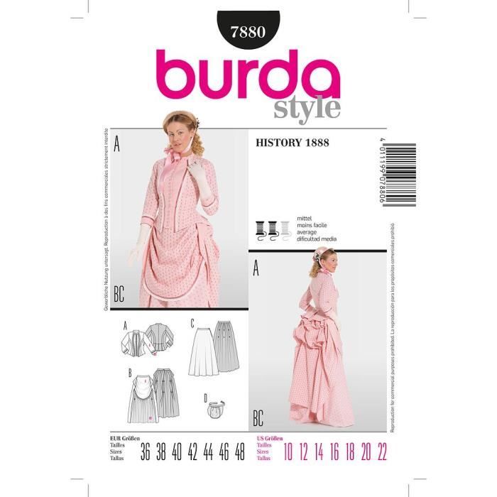 Patron Burda Carnaval 9473 - Déguisement Historique Robe médiévale enfant