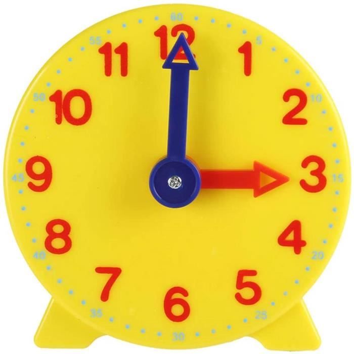 Horloge dApprentissage - ZGEER - Jouet éducatif - Aiguilles colorées - Guide inclus - Plastique non toxique