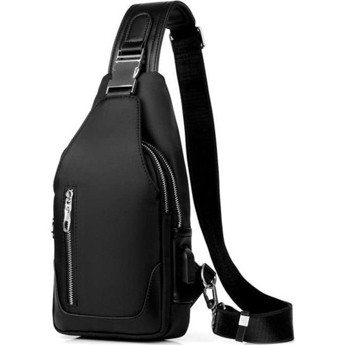 Sac de poitrine Hommes Étanche Bandoulière Sac Épaule Poitrine Sac Cyclisme  Randonnée Sac À Dos Haute qualité Noir - Cdiscount Bagagerie - Maroquinerie