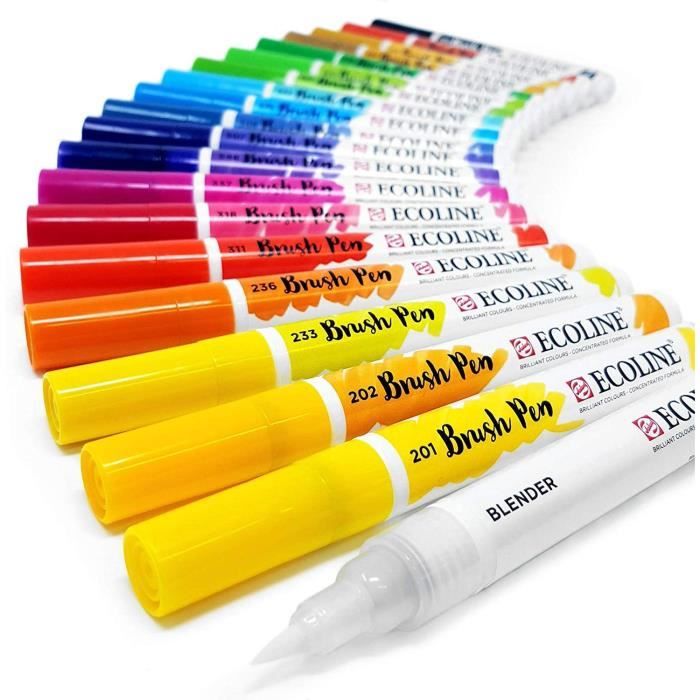Matériaux de dessin et de peinture Royal Talens Ecoline Liquid Watercolour  Drawing Painting Brush Pens - Set of 20 in Pl 46610