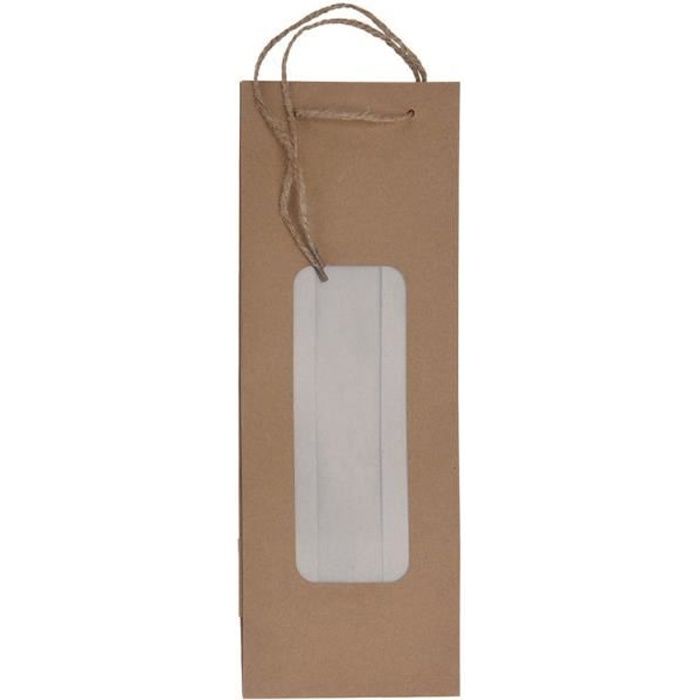 Bouteille de Vin Sac Luxe Kraft papertwisted Poignée Transporteur Sac cadeau un flacon de sac 