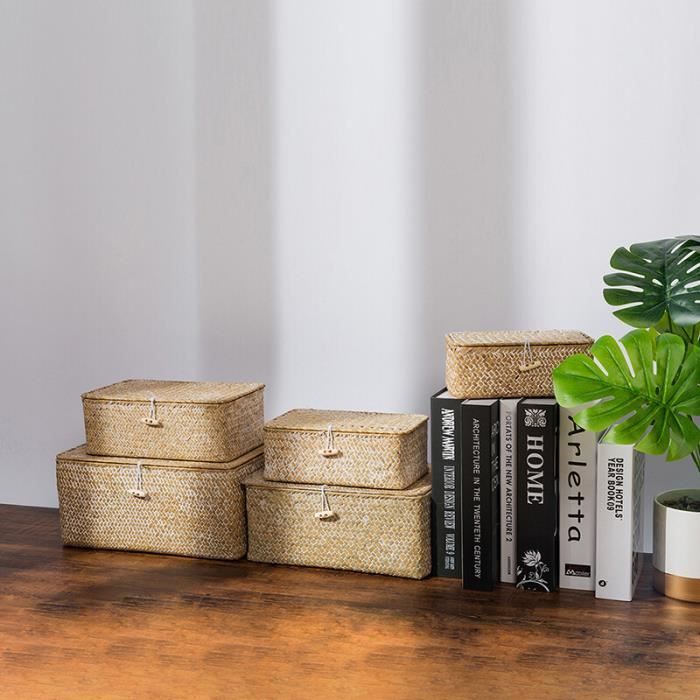 DAYOLY - Panier De Rangement Tissé à La Main En Jonc De Mer Naturel Pas Cher