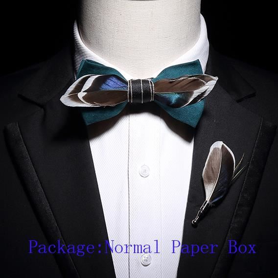Nœud Papillon Plumes De Paon Réglable – Accessoire Homme Élégant Pour Mariage, Fête, Bureau