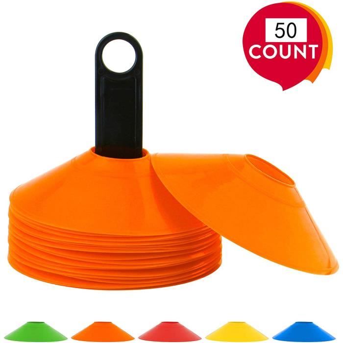 Lot de 4 Plots Coniques : Hauteur 23CM - Plots De Marquage Couleur Orange -  Sport - Foot