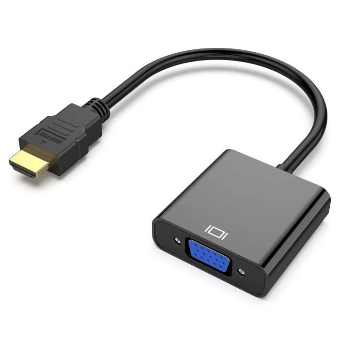 Adaptateur HDMI vers VGA, ZAMUS Adaptateur VGA HDMI Mâle vers Femelle pour  Ordinateur Bureau Ordinateur Portable PC Projecteur - Cdiscount Informatique