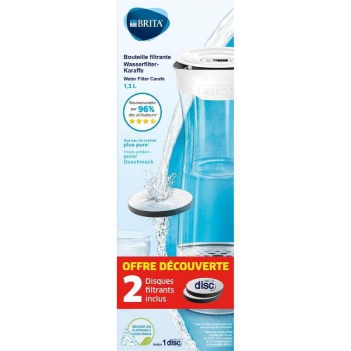 Brita Bouteille filtrante Blanc graphite avec 2 filtre MicroDisc inclus - 4006387112806