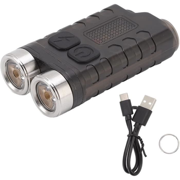 éclairage Portable Compact Lampe De Poche Mini Tactique 6000 Lumens - Porte- clés, Rechargeable, Idéale Camping Et Urgences, Noire Lampe Torche Mini Porte-clés 6000 Lumens