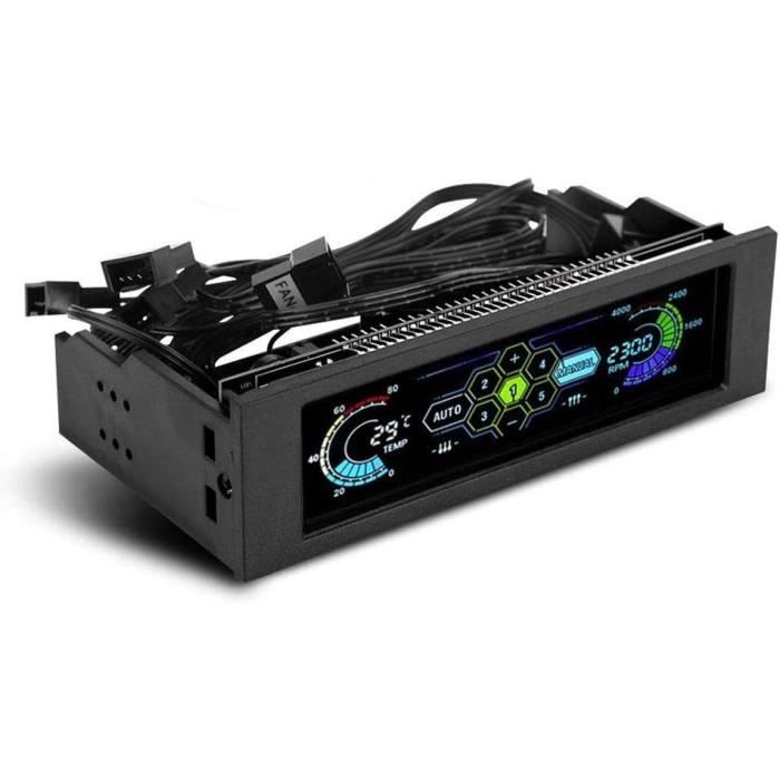 Régulateur De Vitesse Ventilateur PC PWM 4 Fils - Contrôle Thermique Automatique, 3 Canaux, Max 4A Par Sortie - Avec Sonde Température