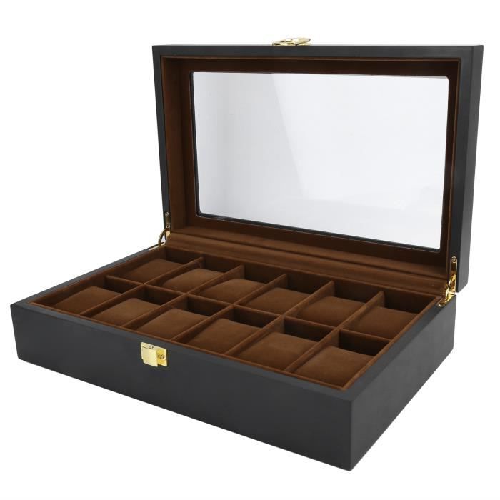 Boîte De Rangement Pour Montres - Présentoir 10 Grilles Similicuir Vert - Organiseur
