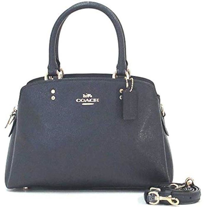 Sac ?� main - COACH - Mini Lillie Carryall - Cuir crois?� - Midnight - Fermeture ?� pression 
