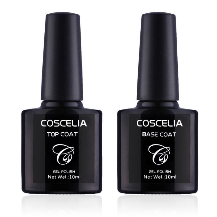 Base et Top Coat SemiPermanent pour Vernis UV LED Gel Semi Permanent Soak Off Nail Art Manucure
