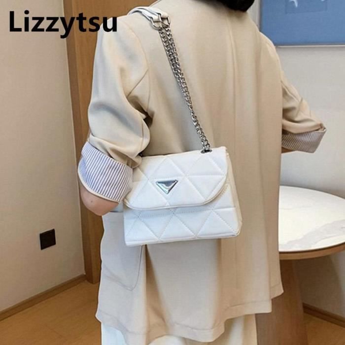 Sac à Main Bandoulière Femme, Blanc, PU Souple, Dimensions 23x14x11 Cm - Neuf Avec étiquettes