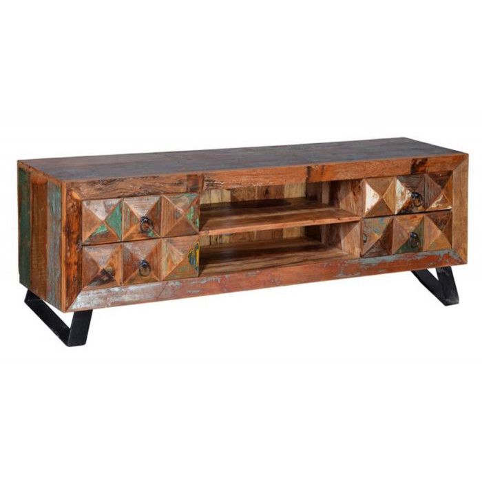 Meuble TV - Giner y Colomer - Diamond - Bois Massif de Mango - Multicolore - 4 Tiroirs Meuble TV - Giner y Colomer - Diamond - Bois Massif de Mango - Multicolore - 4 Tiroirs