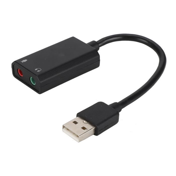 Carte Son Externe USB 2.0 - Plug & Play, Entrée Micro Et Sortie Casque, Remplace Carte Son Interne