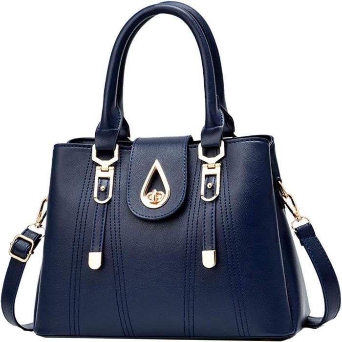 Sac Bandoulière Femme IGOLUMON - Cuir Luxe - Pompon Amovible - Grand Capacité