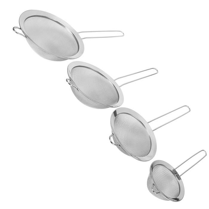 Lot De 5 Passoires Fines En Inox - 5 Tailles (7 à 14 Cm) Pour Farine, Pâtes, Légumes, Thé