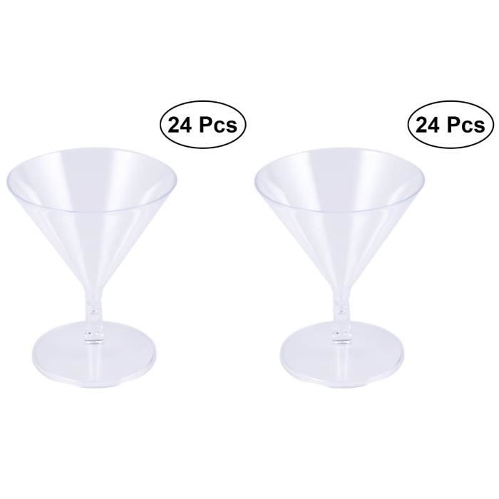 Verre à cocktail en plastique 48 PCS 60ml Crystal Clear Plastic Glasses